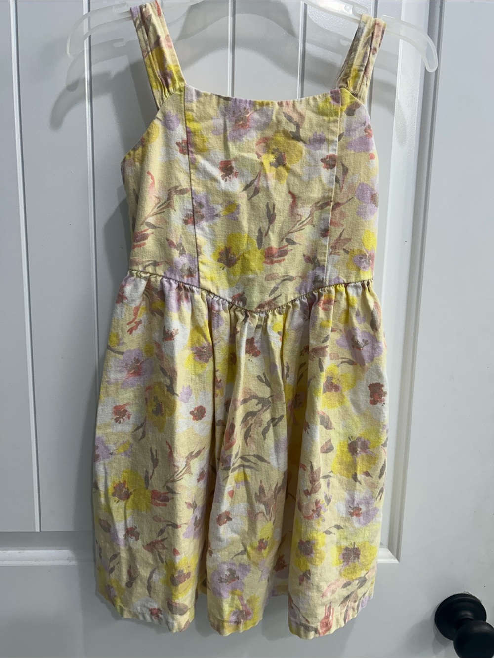 GAP Yellow Floral Sundress with Lavender & Pink Accents